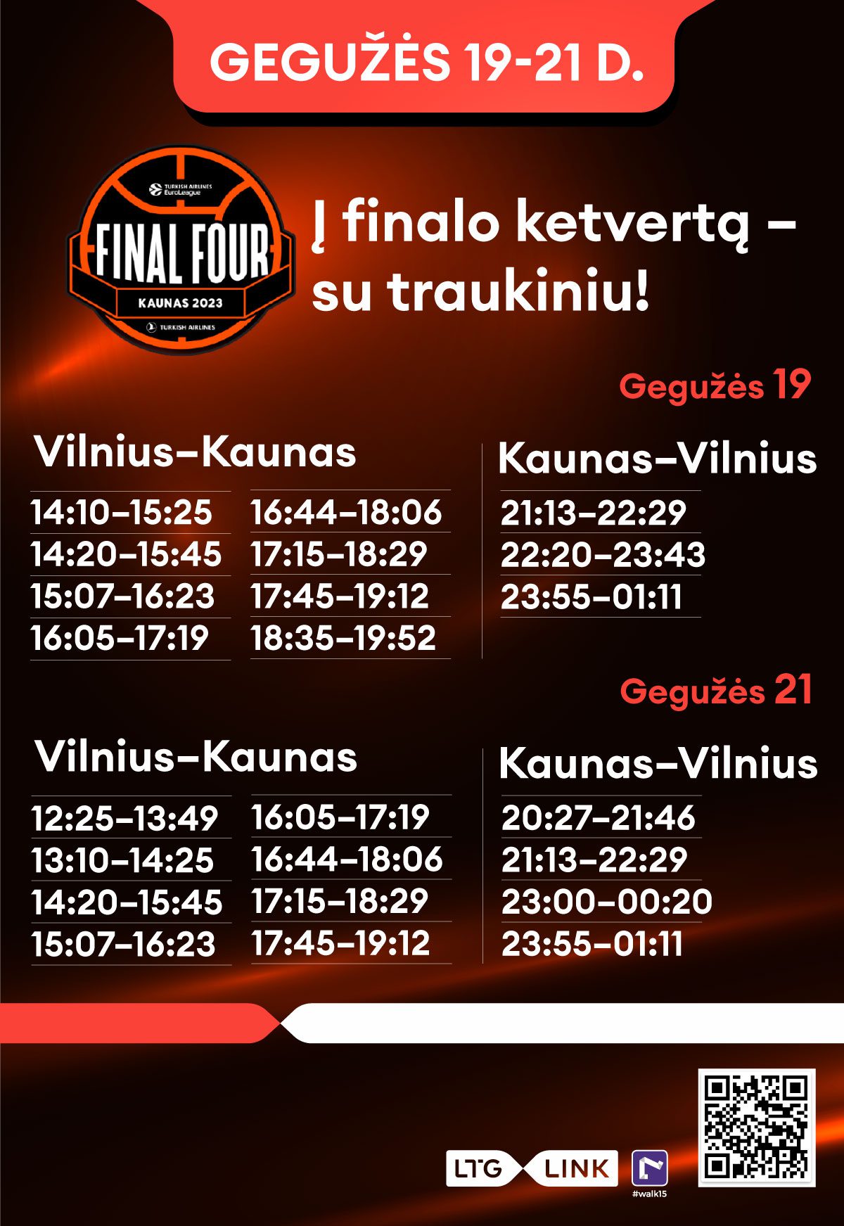 Vykstantiems į „Eurolygos“ varžybas Kaune – daugiau traukinių reisų