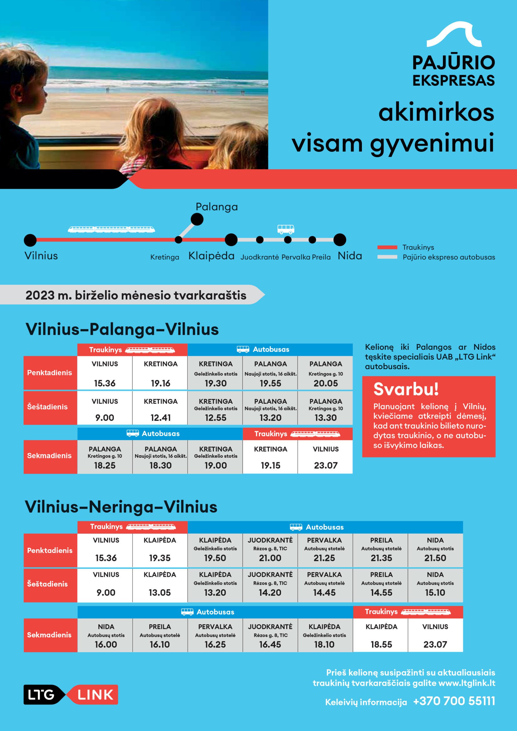 Nuo birželio 2 d. vėl kursuos vasariški „Pajūrio ekspreso“ traukinių reisai