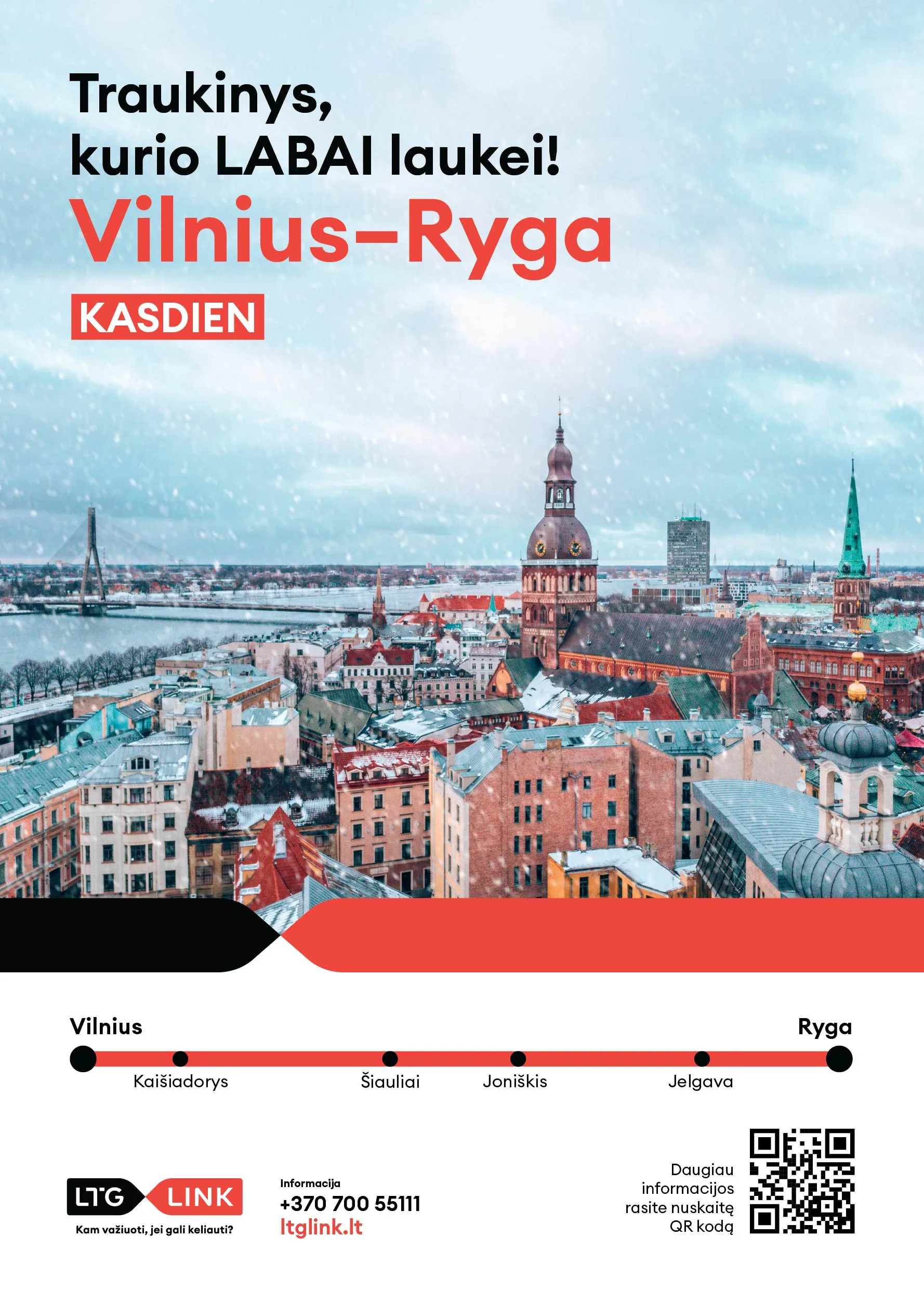 LTG Link trains from Vilnius to Riga will run daily, ticket sales start today