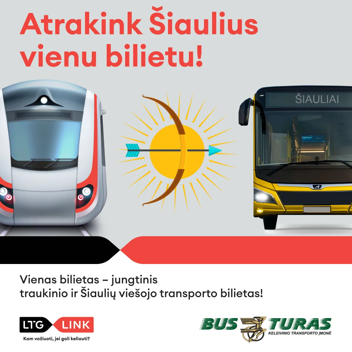 Plečiamas jungtinio traukinio ir miesto transporto bilieto tinklas – pradeda veikti Šiauliuose
